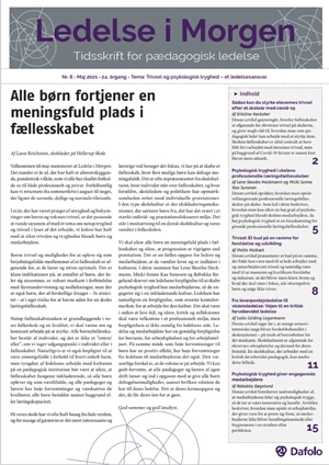 Ledelse i Morgen, Årgang 24, Nr. 8. Maj 2021 (E-tidsskrift)