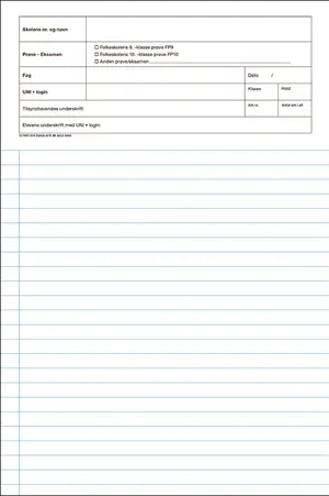 Prøveark A3 linieret - hvid