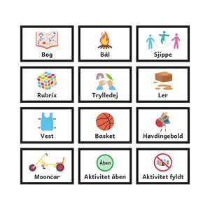 Frikvarters- og pauseaktiviteter – piktogrammer